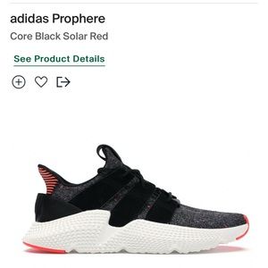 Mens adidas Prophere Core Black Solar Red size 13